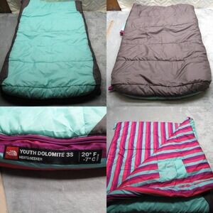 North Face Youth Dolomite 3S Sleeping Bag Pink Teal -7°C‎ 20°F Heatseeker 66x28
